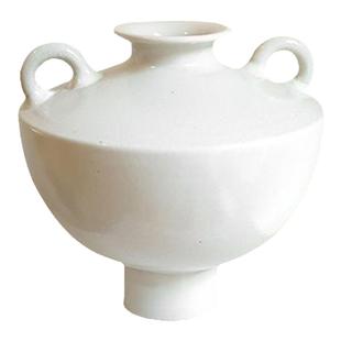 RING VASE韩版侘寂风双耳陶瓷ins奶油花瓶插花器民宿餐厅异形摆件