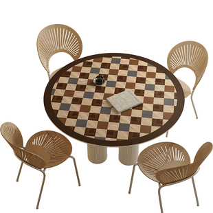 圆桌桌布高级感防水防油免洗家用木纹茶几垫大转盘皮革餐桌垫圆形