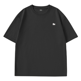 班尼路纯棉短袖男款黑色重磅体恤小鲸鱼立体印花t恤加大码半袖男A