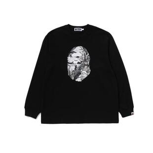 BAPE男装25年秋冬猿人丛林树叶纹图案长袖T恤305111P