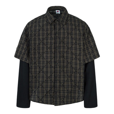 EVC美式复古格子纹长袖衬衫