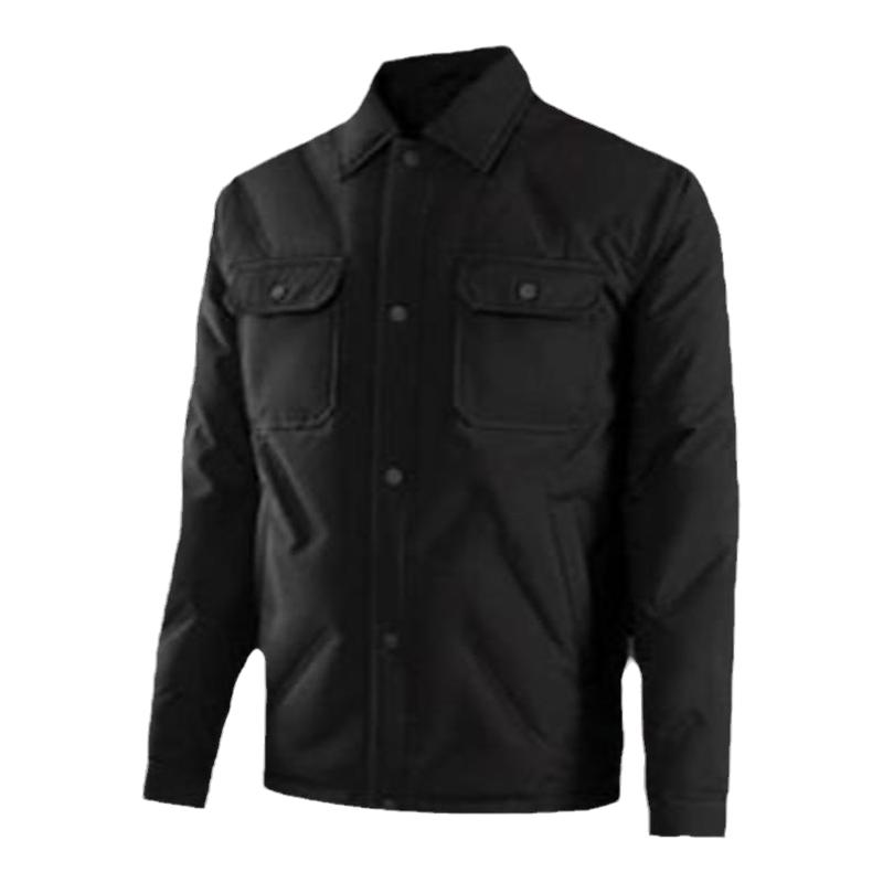 HLA/海澜之家衬衫领羽绒服男短款2025冬季新款工装白鸭绒轻薄外套