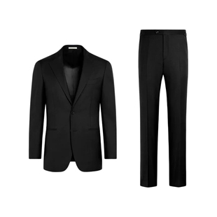26夏季新品SUITSUPPLY黑色S150支羊毛修身剪裁西装套装