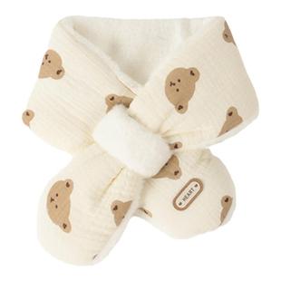 宝宝围巾秋冬季婴儿加厚脖套男宝女宝保暖围脖儿童户外交叉式围巾