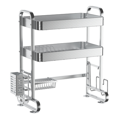 蜂窝纹不锈钢厨房水槽置物架洗碗槽沥水碗架水池放碗碟盘收纳架子