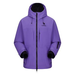 骆驼户外单板滑雪服男女款2025冬季全压胶防水防寒夹棉冲锋衣外套