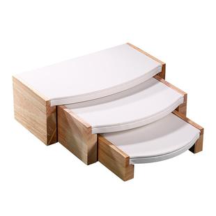 实木质小凳子三件套装珠宝玉器柜台陈列饰品项链戒指首饰展示架