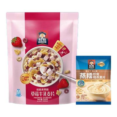 桂格草莓牛乳水果麦片330g