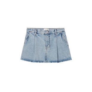 IT FRAME女装牛仔半身裙短裙新款青春甜辣褶裥A字裙伞裙DSK210XO