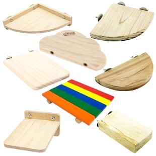 木质龙猫松鼠 仓鼠蜜袋鼯豚鼠跳台秋千扇形跳板踏板滑梯 玩具用品