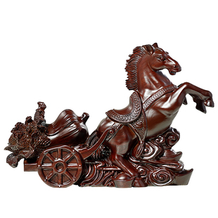 实木雕刻马摆件工艺品红木马到成功家居办公桌面装饰木马开业礼品