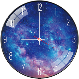 宇宙星空主题创意挂钟艺术客厅卧室现代钟表挂墙时钟石英钟静音