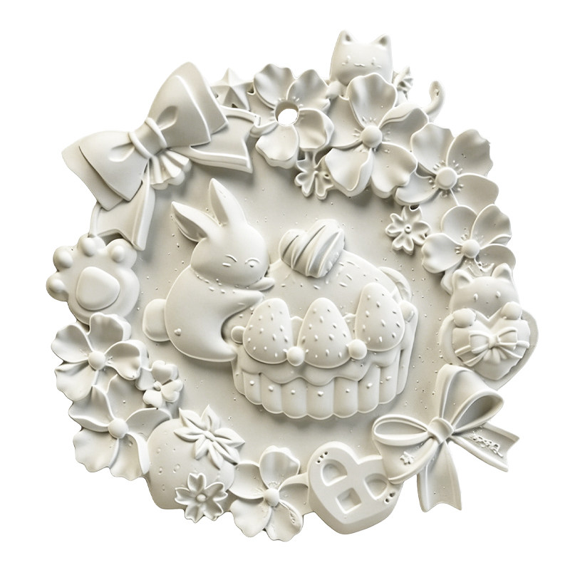 爆款石膏郁金香花牌立体浮雕板画