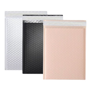 加厚哑珠光膜气泡信封袋泡沫快递袋子防震摔碎包装黑白粉彩色可定