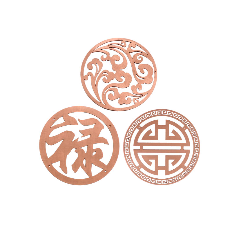 纯黄铜圆形镂空diy福字墙壁挂饰