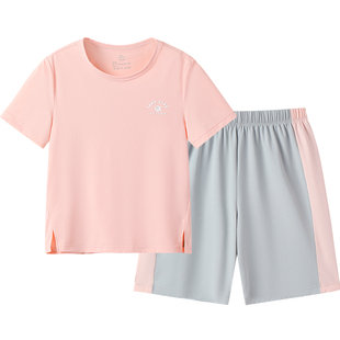 【特惠清仓】英氏儿童内衣男女童短袖短裤套装春夏薄款家居服睡衣