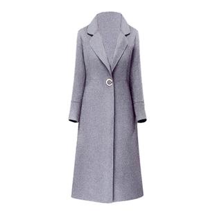 贵夫人双面灰色羊绒大衣女款2025新款国际大牌妈妈中长款毛呢外套