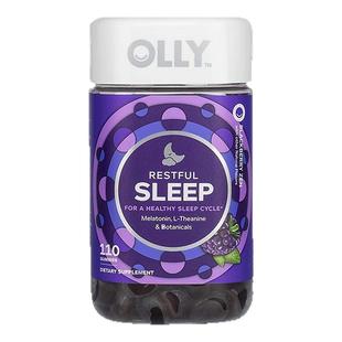 OLLY褪黑素软糖助眠安瓶睡眠sleepwell 进口睡眠糖110粒/瓶临期