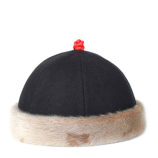 中华老字号北京马聚源男士传统休闲单帽呢子地主帽海豹毛