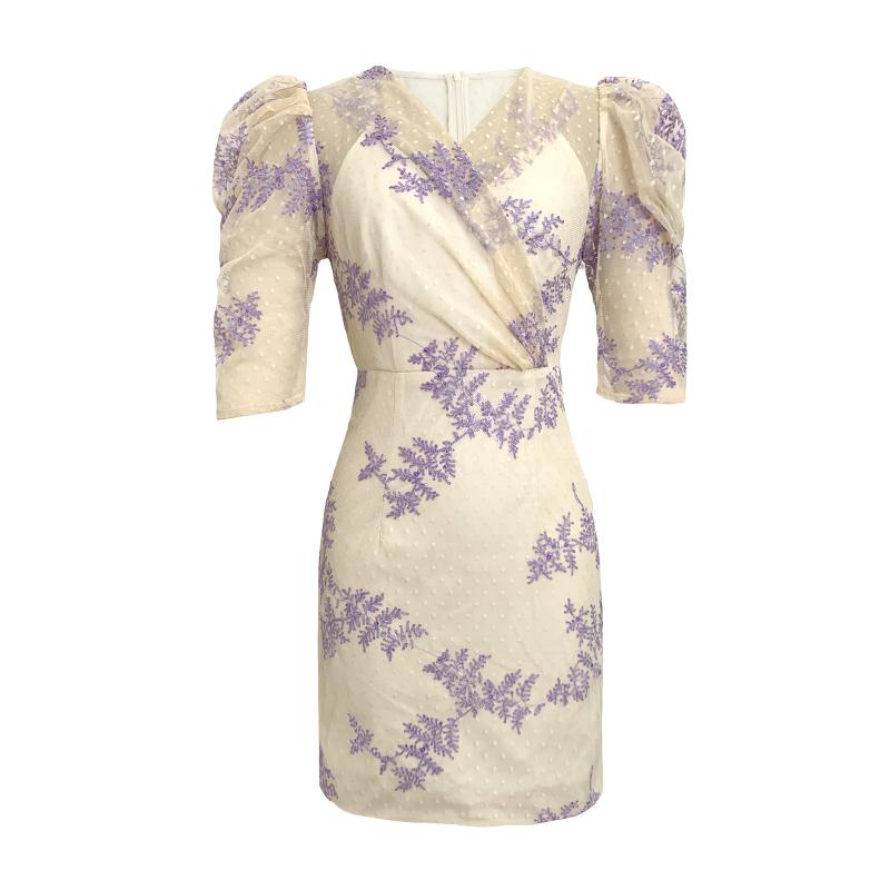 紫嫣红藤御姐风包臀裙网纱