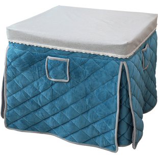 八面揭开桌面揭盖烤火被加绒加厚冬季取暖罩正方形电暖炉套烤火罩