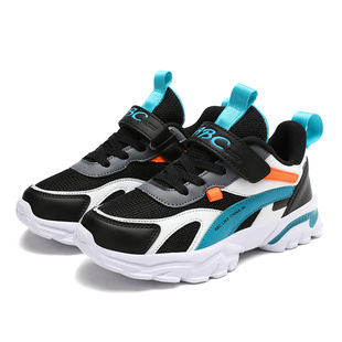 ABC童鞋男童2025春季新款网面透气运动鞋中童儿童皮面学生旅游鞋