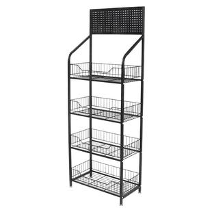 超市零食货架家用饮料食品玩具展示架移动便利店收银台多层置物架