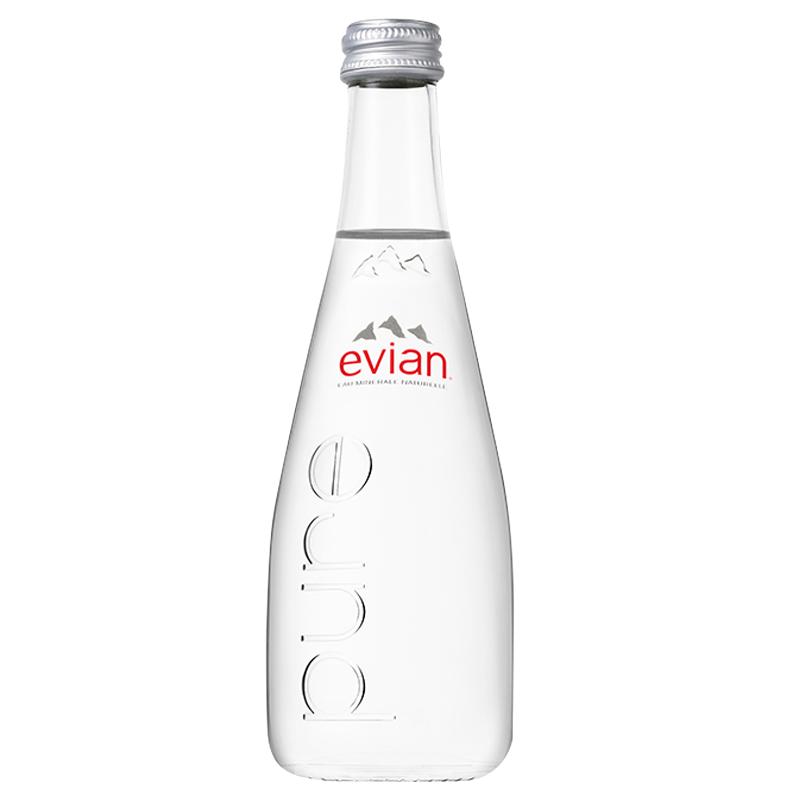 法國依云礦泉水玻璃瓶 750ml*12瓶整箱進口evian天然弱堿性水