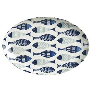 蒸鱼盘陶瓷家用装鱼盘子西田木雨耐高温微波炉专用新款创意椭圆盘