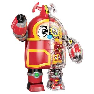 费米铁甲小宝正版授权卡布达拼装机器人积木透视机甲手办玩具模型