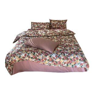 满地繁花｜美式浪漫花卉纯棉四件套法式玫瑰花被套床单床笠三件套