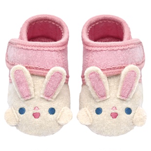 小茸0-3岁宝宝学步鞋婴童纯羊毛柔软家居鞋兔子软底防滑室内鞋冬