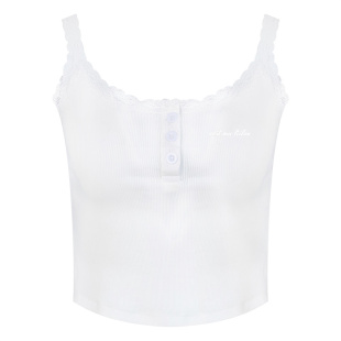 Liilou 蕾丝花边吊带背心女内搭修身打底白色法式上衣春夏内搭