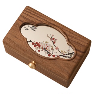 木质首饰盒收纳盒2025年新款项链耳钉珠宝盒中式高档精致新婚礼物