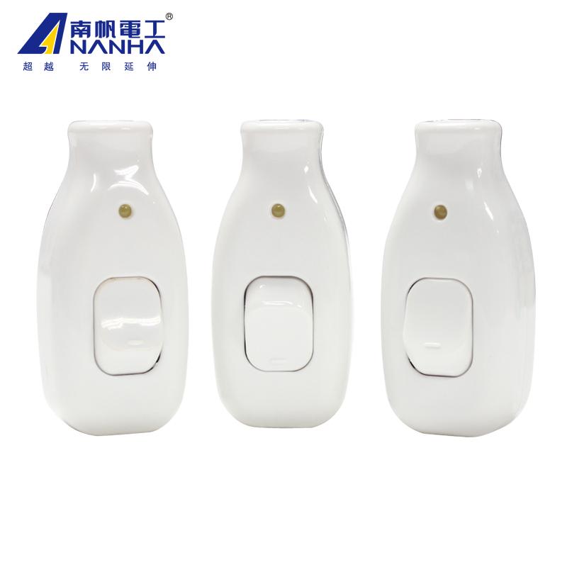 南帆电工 单线单控床头开关手捏按钮 家用迷你按压式灯开关 20个