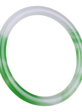 翡翠细圆手镯正圆飘花玉镯子