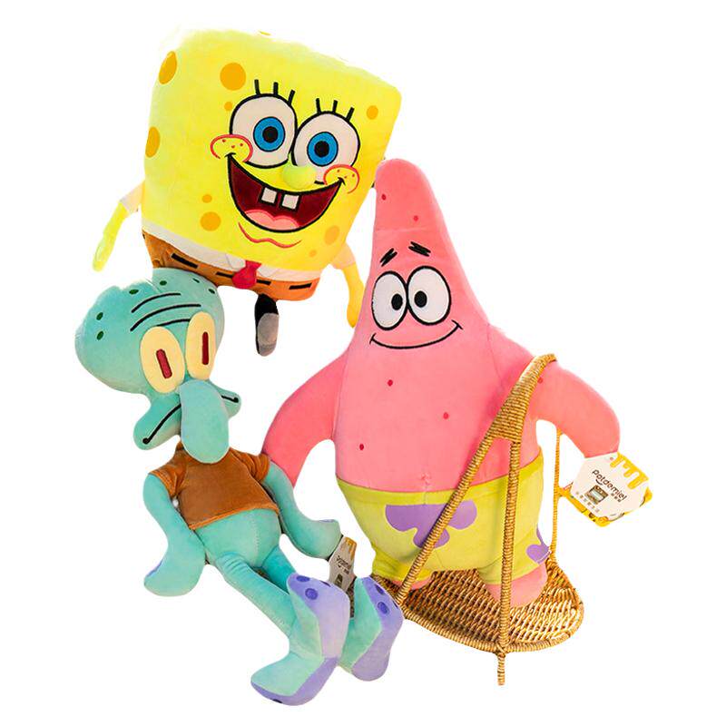 正版海绵宝宝派大星公仔毛绒玩具章鱼哥蟹老板小蜗挂件娃娃玩偶