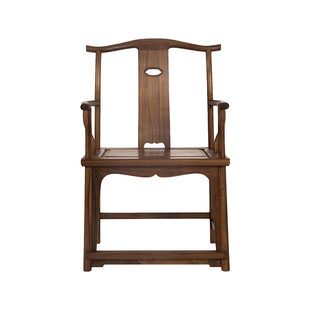 璞木新中式黑胡桃实木官帽椅实木太师椅圈椅餐椅茶椅设计师家具