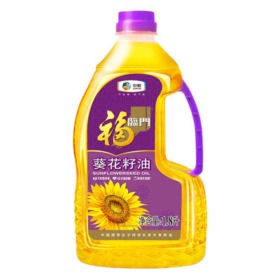 福临门葵花籽油1.8L压榨一级葵花油烘焙炒菜煎炸小桶装营养清淡