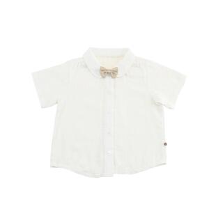 benzdeer韩国2026夏男宝宝领结婴幼儿童百天周岁礼服短袖纯棉衬衫