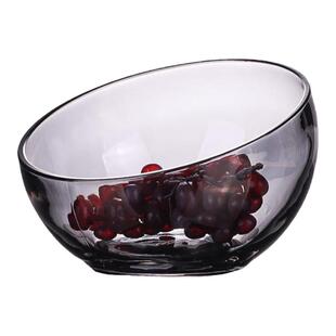 轻奢简约感水果盘现代家用客厅透明创意沙拉碗水晶玻璃碗