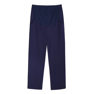 快乐屋孕妇直筒裤春秋小个子针织哥弟通勤九分裤外穿孕晚期裤子女