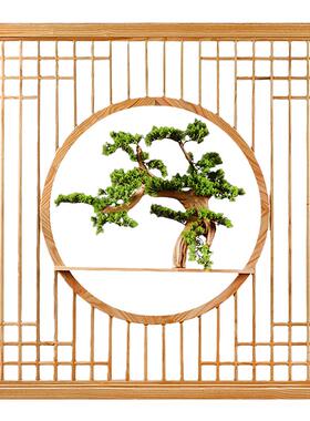 东阳木雕花格隔断墙新中式玄关