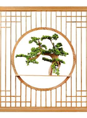 东阳木雕花格隔断墙新中式玄关