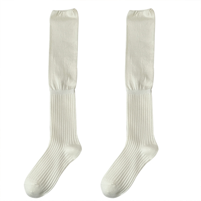 镂空羊毛小腿袜子花边长筒靴袜