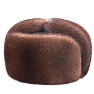 貂皮帽子男 水貂雷锋帽东北户外真皮护耳中老年人冬季保暖皮草帽