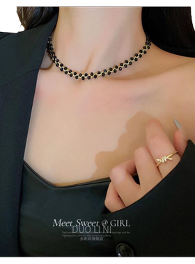 黑色装饰项链多莉妮女水晶