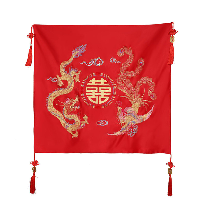 新娘结婚盖头秀禾服红色头纱高级头饰中式流苏刺绣喜帕仪式感喜称