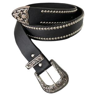 腰带女2024新款黑色铆钉辣妹复古皮带y2k连衣裙子装饰配短裤牛仔