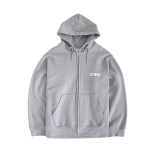 韩代潮牌CHANCECHANCE拉链加绒帽衫卫衣cec情侣外套秋冬ins男女